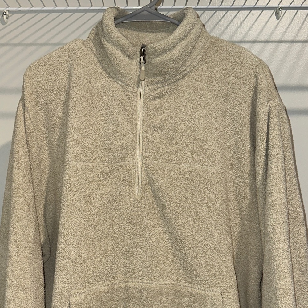 Men's Half-Zip Sherpa Pullover Sweater (Oat)- 32 Degrees
